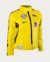Kill Bill Uma Thurman Yellow Biker Jacket Front Look