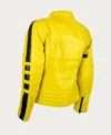 Kill Bill Uma Thurman Yellow Biker Jacket Back Look