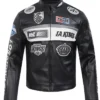 LA Kings Black Leather Jacket Side