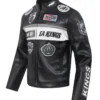 LA Kings Black Leather Jacket Back