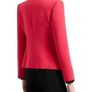 Law & Order S24 Ashley Davenport Red Ruffled Blazer Back Look
