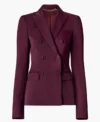 Law and Order S25 Odelya Halevi Maroon Blazer