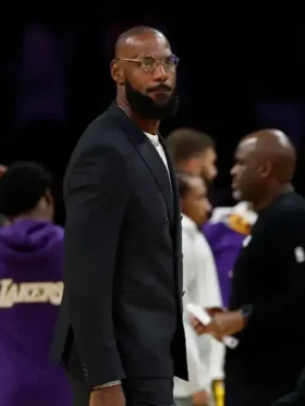 LeBron James Warriors V Lakers 2025 Black Blazer Side Look