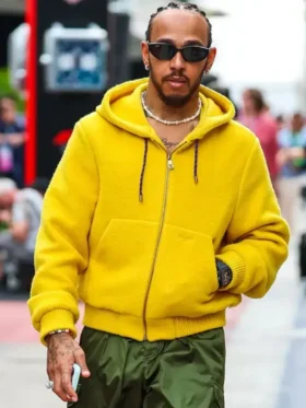 Lewis Hamilton U.S. F1 Grand Prix 2025 Yellow Hoodie