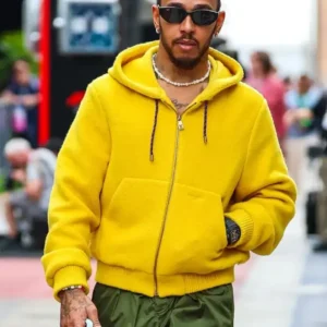Lewis Hamilton U.S. F1 Grand Prix 2025 Yellow Hoodie