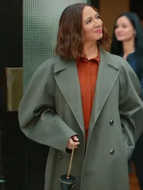 Loot S03 Maya Rudolph Green Trench Coat Front