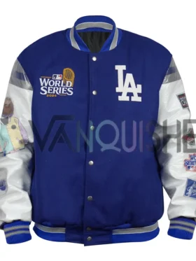 Los Angeles Dodgers Blue Championship Letterman Jacket front