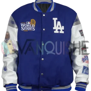Los Angeles Dodgers Blue Championship Letterman Jacket front