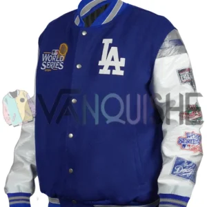 Los Angeles Dodgers Blue Championship Letterman Jacket left