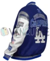 Los Angeles Dodgers Blue Championship Letterman Jacket left back