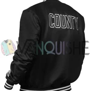 Los Angeles Dodgers County Black Bomber Jacket left back