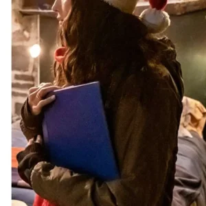 Love Hard Natalie Bauer Puffer Jacket Back look