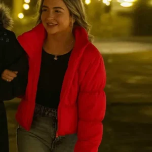 Love is Blind S08 Taylor Haag Red Puffer Jacket Front