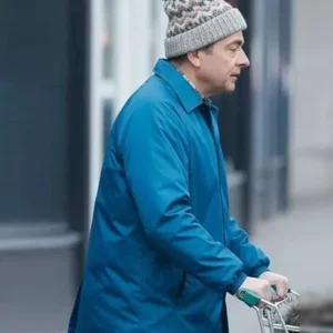 Man VS Baby S01 Rowan Atkinson Blue Satin Jacket
