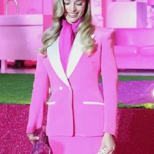 Margot Robbie Barbie Pink Blazer Front Look