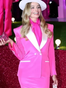 Margot Robbie Barbie Pink Blazer Front Look