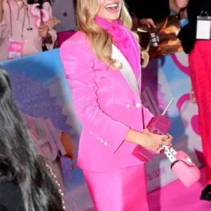 Margot Robbie Barbie Pink Blazer Front Look