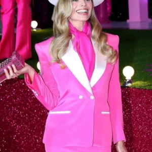 Margot Robbie Barbie Pink Blazer Front Look