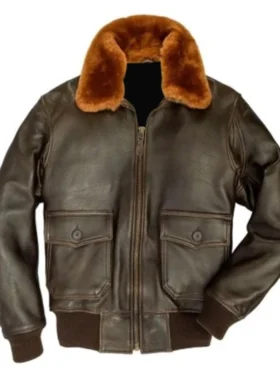 Mark US Shearling G-1 Bomber Flight Jacket Back