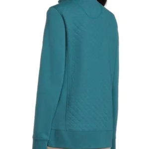 Matlock 2025 Kathy Bates Turquoise Quilted Jacket Back Look