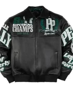Meek Mill Eagles Black Leather Jacket