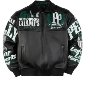 Meek Mill Eagles Black Leather Jacket