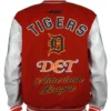 Men's Detroit Tigers American League Red and White Varsity Jacket