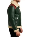 Men’s Green Shearling Leather Christmas Jacket