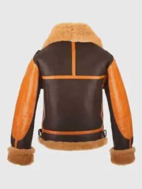 Men's RAF B3 Aviator Brown Shearling Jacket Back Look