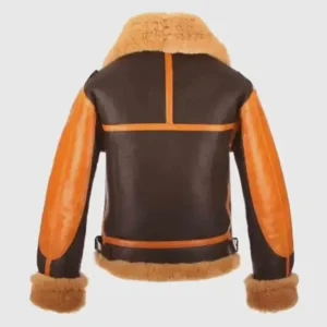 Men's RAF B3 Aviator Brown Shearling Jacket Back Look