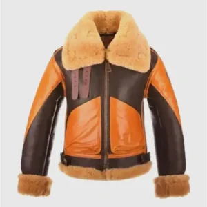 Men's RAF B3 Aviator Brown Shearling Jacket Front Look