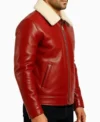 Men’s Red Shearling Leather Jacket