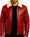 Men’s Red Shearling Leather Jacket