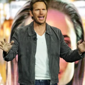 Mercy Chris Pratt Grey Suede Leather Jacket Side