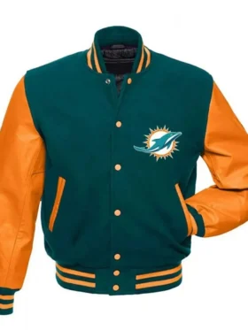Miami Dolphins Varsity Jacket Back
