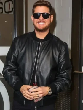 Michael Bublé Live with Kelly and Mark Black Leather Jacket