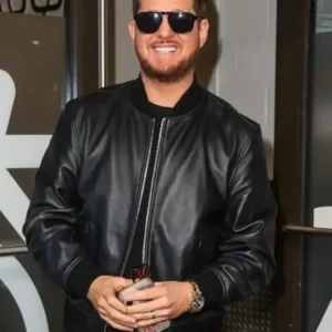 Michael Bublé Live with Kelly and Mark Black Leather Jacket