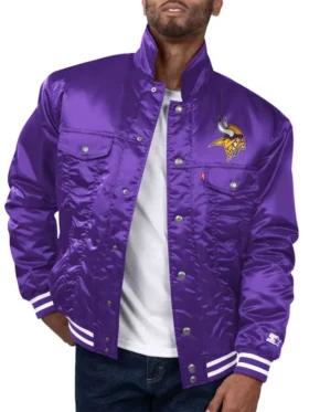 Minnesota Vikings Silver Tab Purple Trucker Jacket