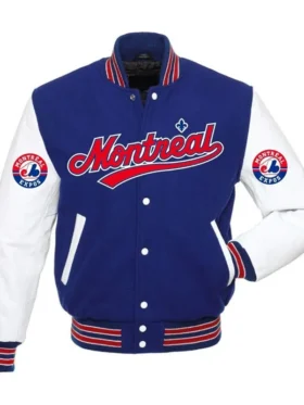 Montreal Expos Blue Varsity Jacket Back