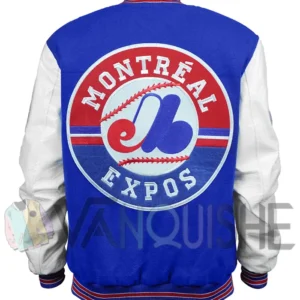 Montreal Expos Varsity Wool-Leather Jacket Back look