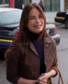 Murder in a Small Town S02 Kristin Kreuk Brown Leather Jacket