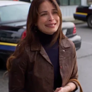 Murder in a Small Town S02 Kristin Kreuk Brown Leather Jacket