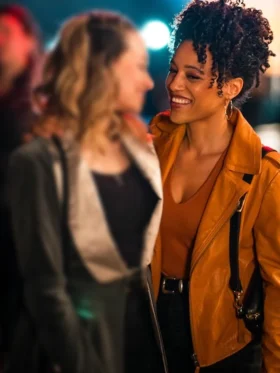 Murder in a Small Town S02 Laila Jackson Leather Jacket Front