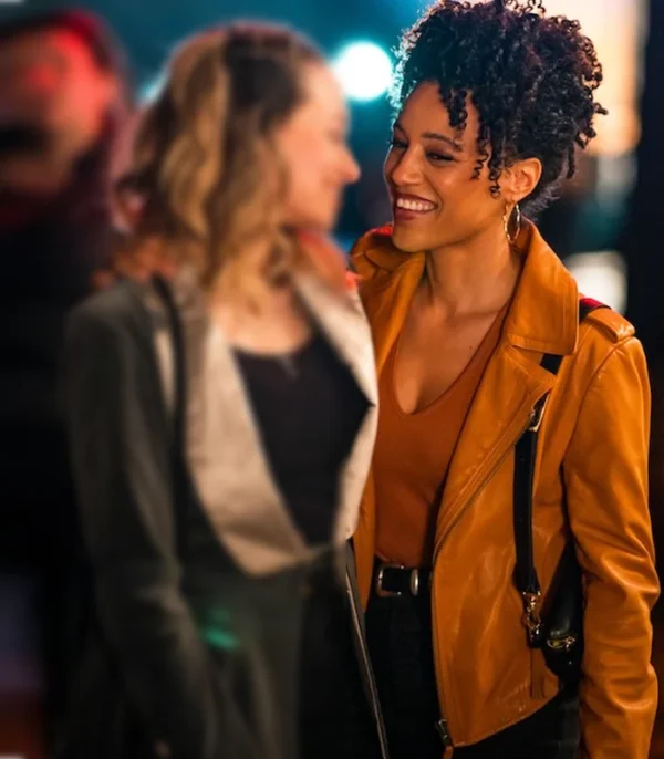 Murder in a Small Town S02 Laila Jackson Leather Jacket Front