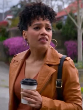Murder in a Small Town S02 Laila Jackson Brown Leather Jacket