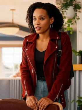 Murder in a Small Town S02 Laila Jackson Suede Jacket