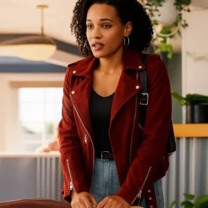 Murder in a Small Town S02 Laila Jackson Suede Jacket