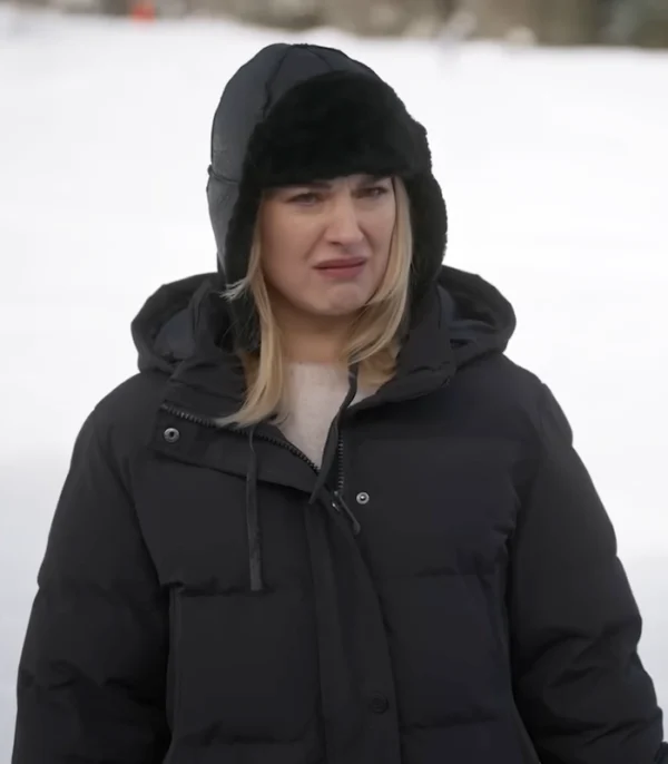 My Secret Santa Alexandra Breckenridge Black Puffer Coat Side