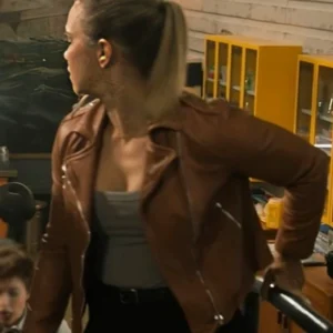 NCIS Sydney S02 Tuuli Narkle Brown Leather Jacket Front