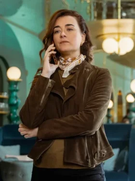 NCIS Tony and Ziva S01 Ziva David Suede Leather Jacket Side